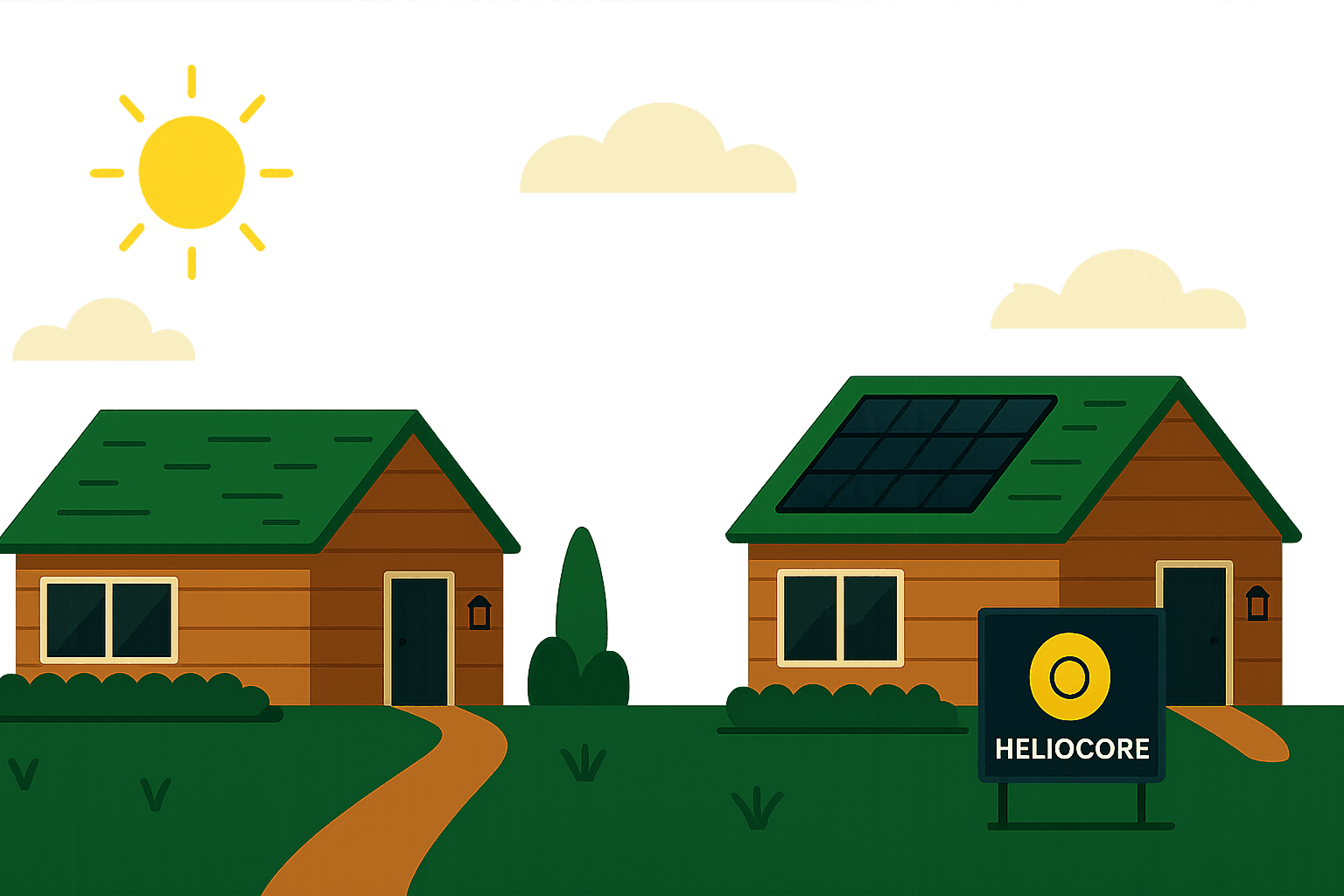 Solar panel house background