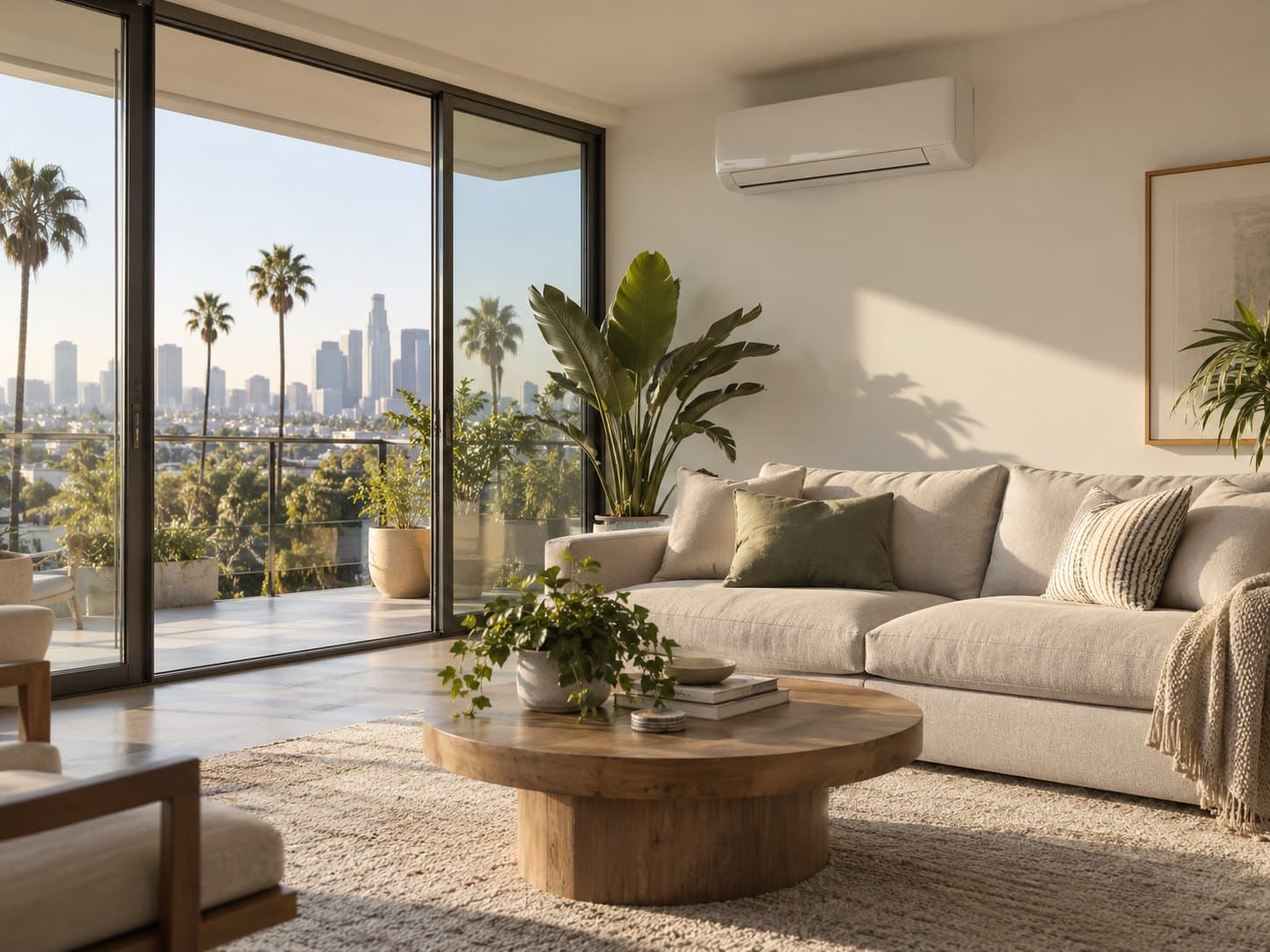Ductless mini split in a Los Angeles living room
