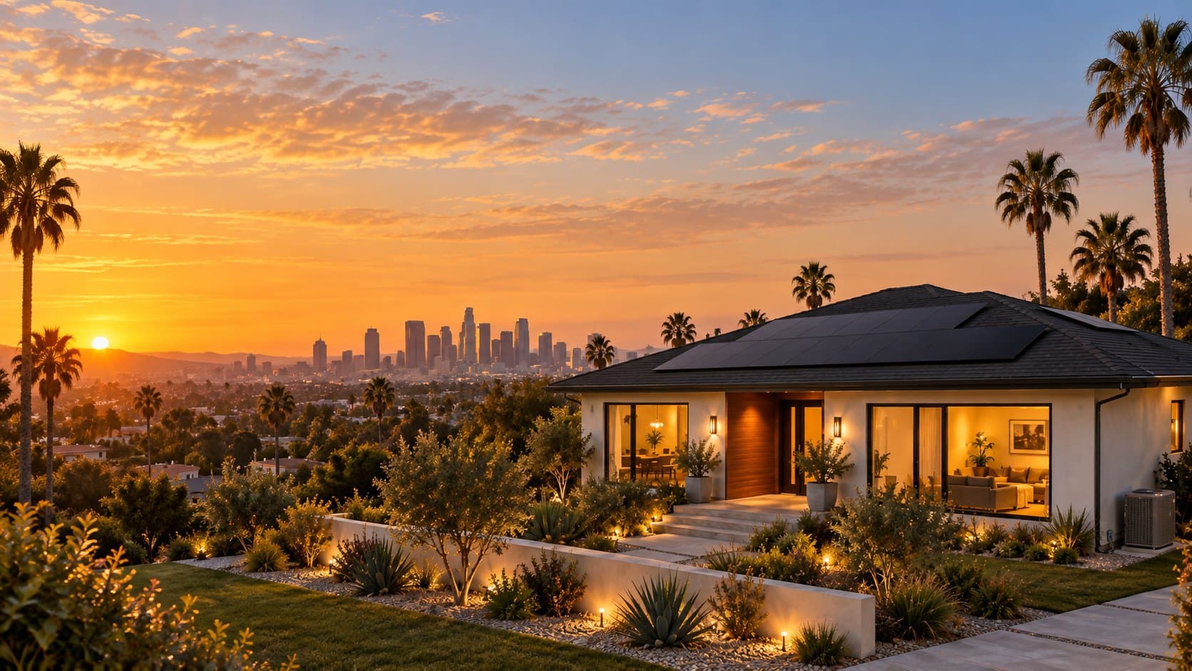 Los Angeles home with solar panels