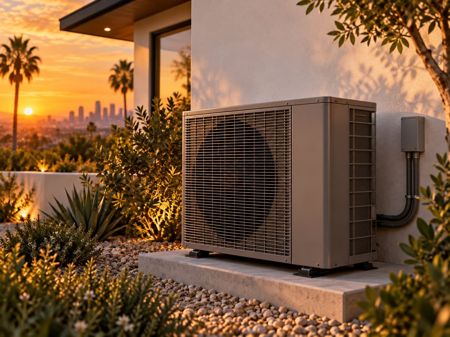 HVAC unit beside a Los Angeles home