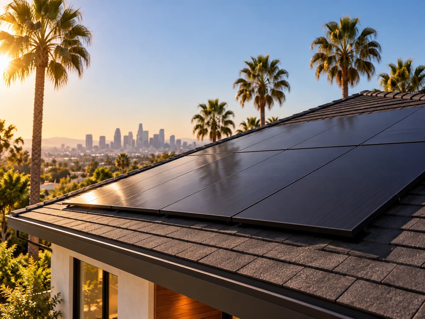 Solar panels on a Los Angeles home