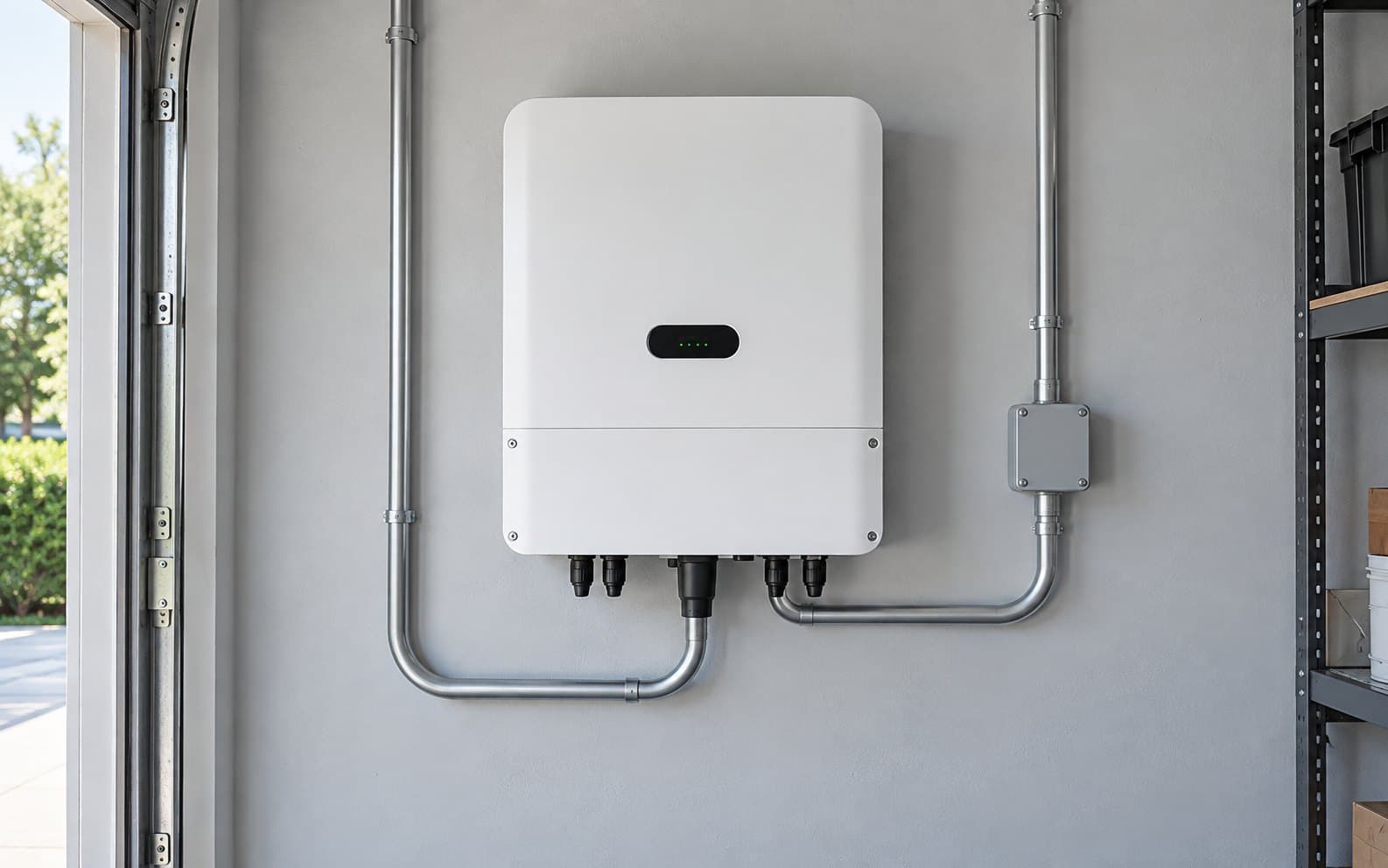 Solar inverter on a wall